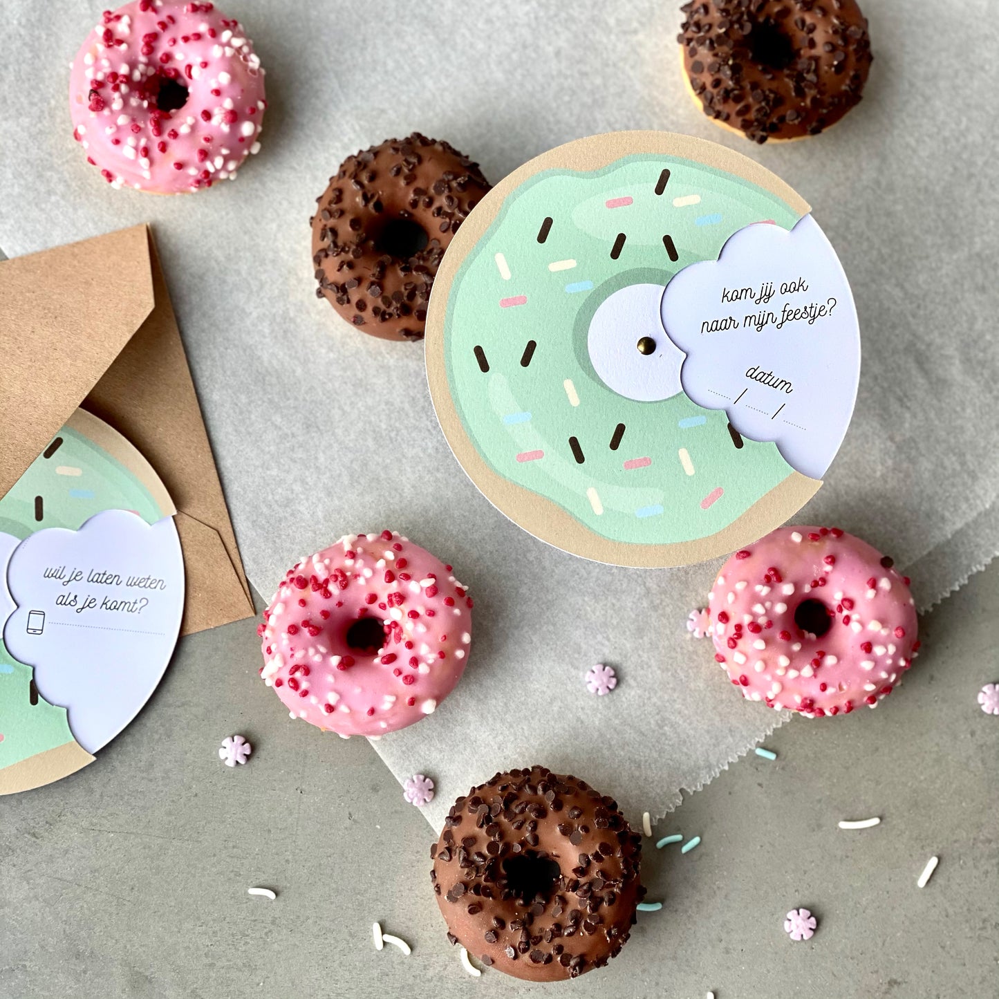 donut feestuitnodiging