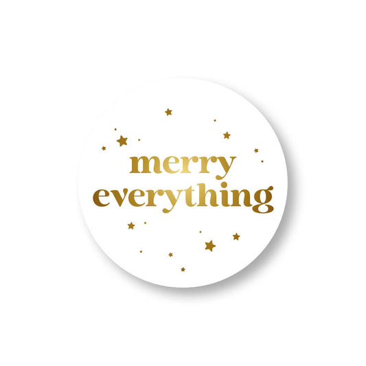 Merry everything stickers goud (24st)