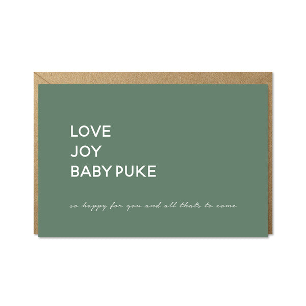 love, joy, baby puke